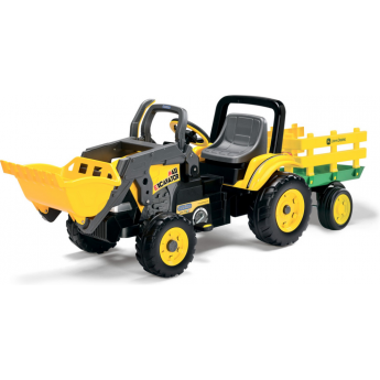 Детский педальный трактор PEG-PEREGO MAXI EXCAVATOR с прицепом