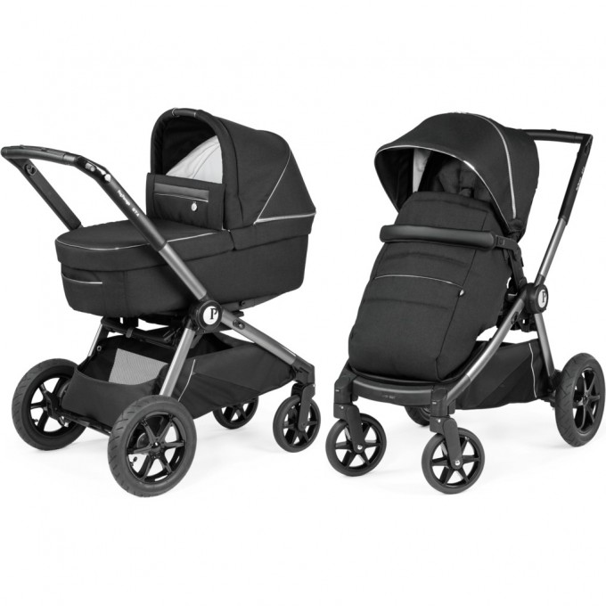 Коляска 2 в 1 PEG PEREGO GT4 COMBO BLACK SHINE PACK-000007-000001-1